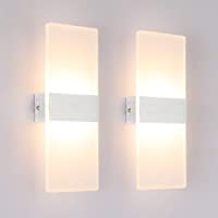 Klighten Lámpara de pared Interior 12W Moderna Apliques de Pared Blanco cálido 3000K perfecto para Salon Dormitorio Sala…